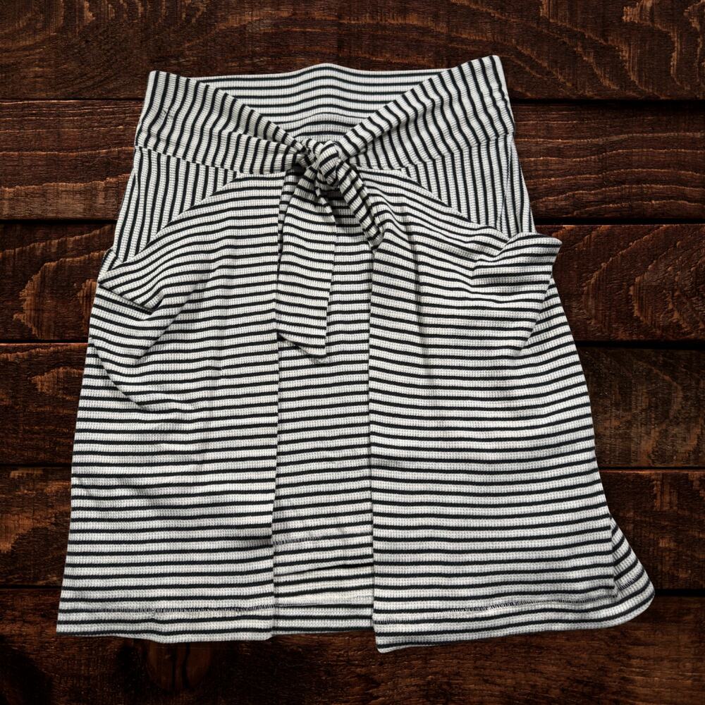 Free People All Tied Up Layered Striped Tie-Waist Skirt Black Cream Medium - Picture 2 of 11